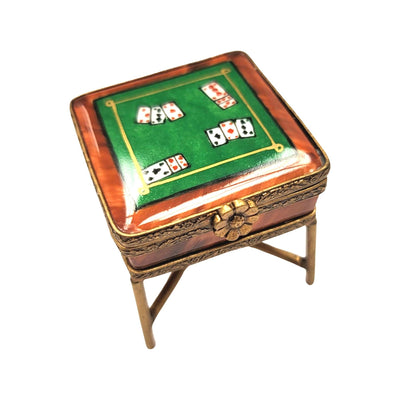 Game Night Elegance Box Porcelain Limoges games wine spirits French Trinket Box