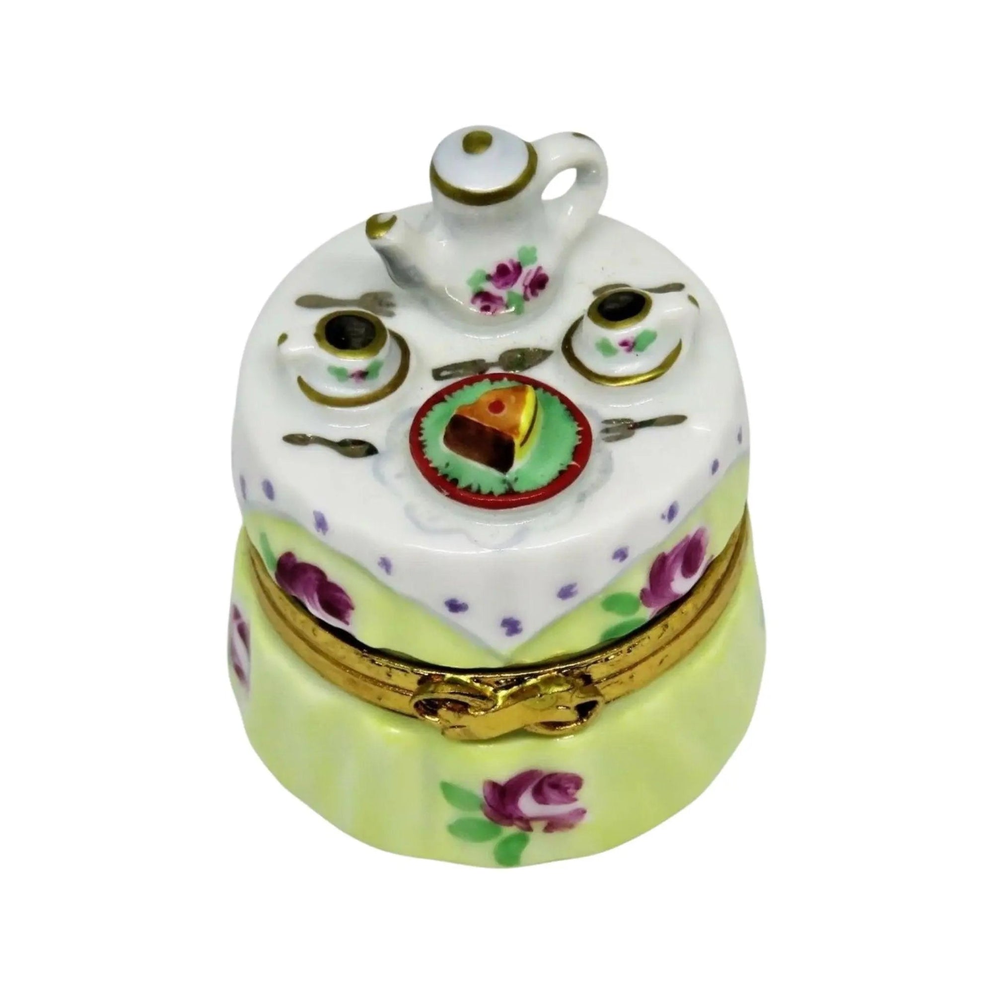 Garden Tea Party Porcelain Limoges Garden China French Trinket Box