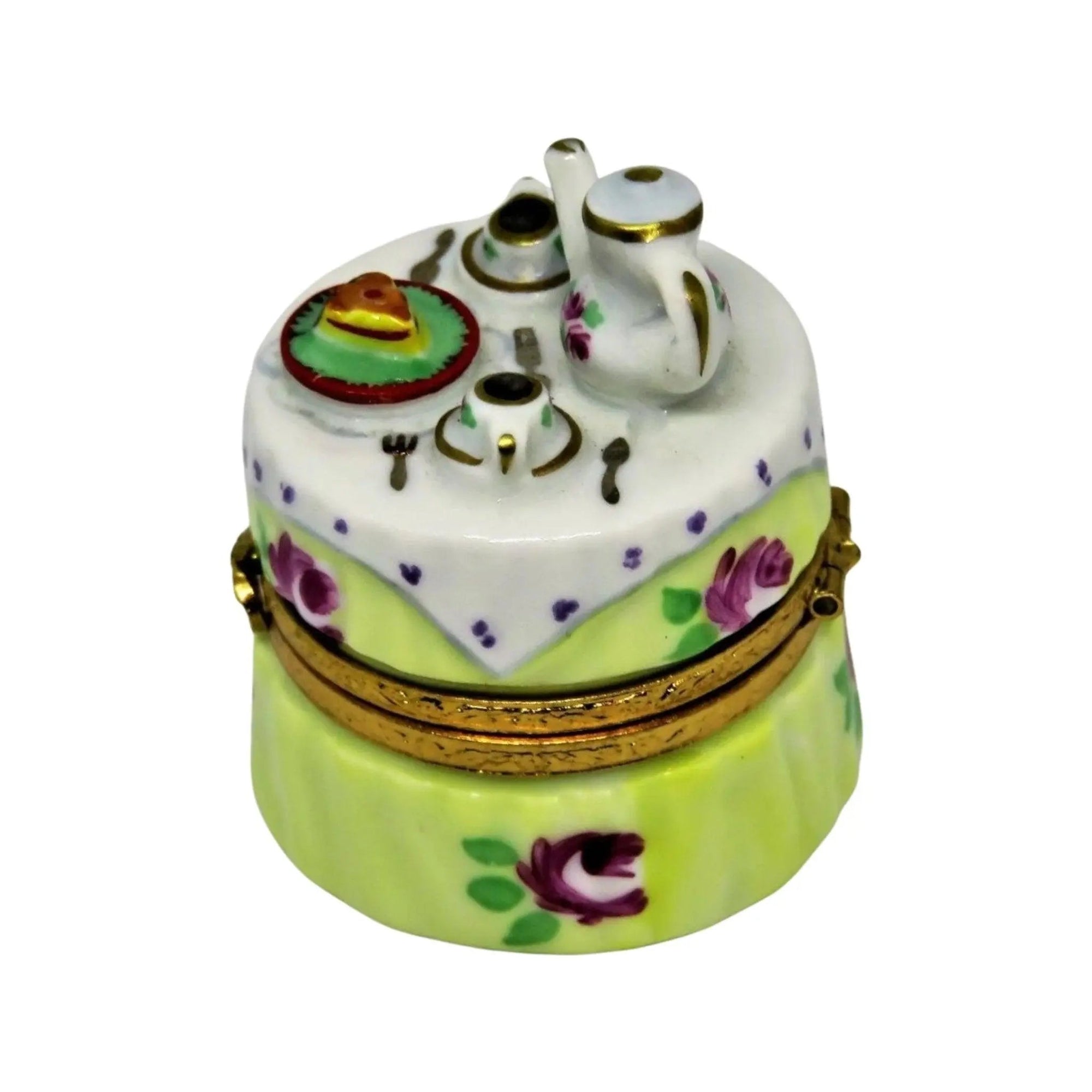 Garden Tea Party Porcelain Limoges Garden China French Trinket Box