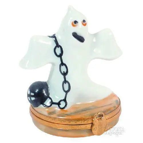 Ghost Porcelain Limoges Halloween French Trinket Box