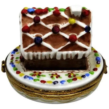 Gingerbread House Porcelain Limoges xmas theme French Trinket Box