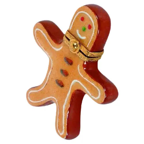 Gingerman Porcelain Limoges xmas theme French Trinket Box