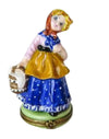 Girl w Milk Bucket Porcelain Limoges Professional Kids Baby Figurine French Trinket Box