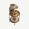 Globe Bar with Wine Glasses Porcelain Limoges WINE LIMOGES BOXES wine travel French Trinket Box
