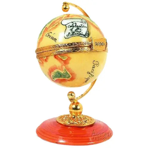 Globe Porcelain Limoges Travel Professional French Trinket Box