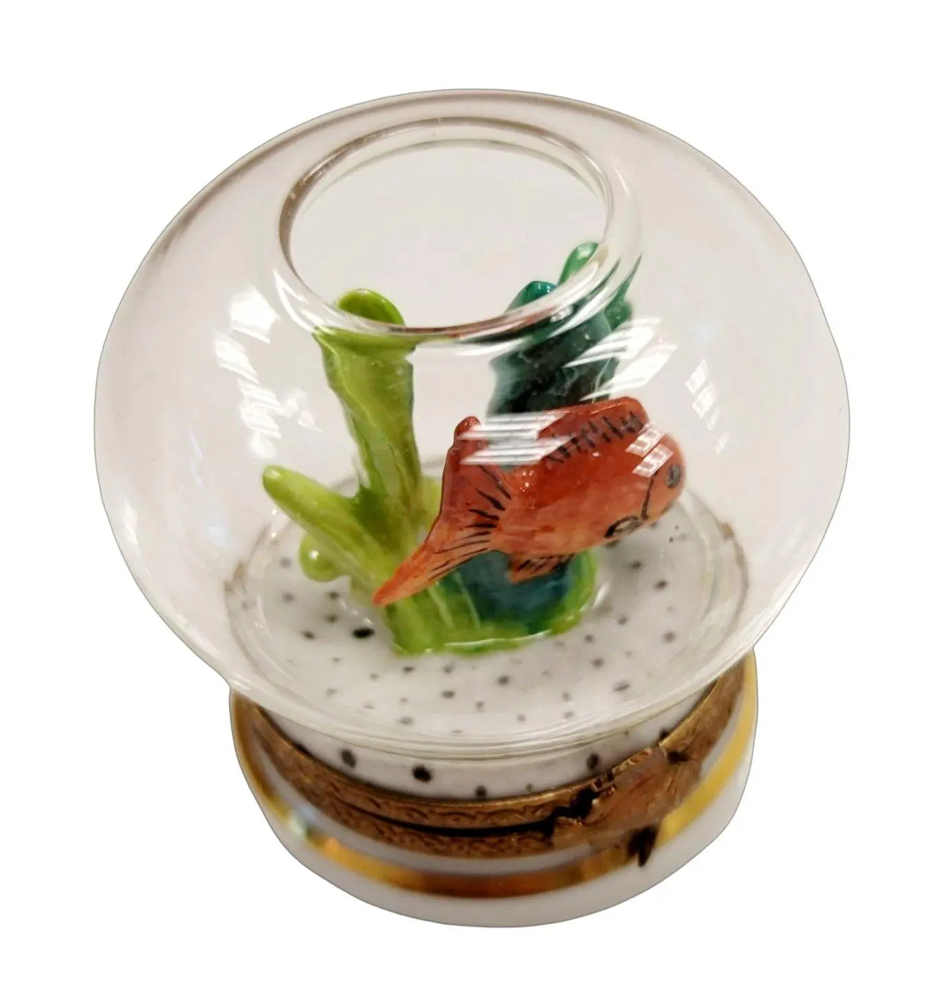 Goldfish Bowl Limoges Treasure Porcelain Limoges fish French Trinket Box