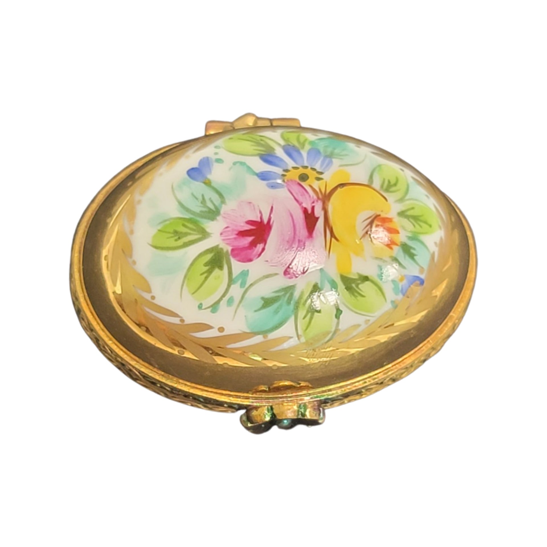 Gold Floral Elegance Egg Porcelain Limoges egg LIMOGES BOXES French Trinket Box