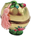 Gold Heart Rose Perfume Bottle Porcelain Limoges heart perfume French Trinket Box