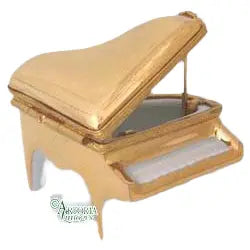Gold Mini Piano Porcelain Limoges Music French Trinket Box