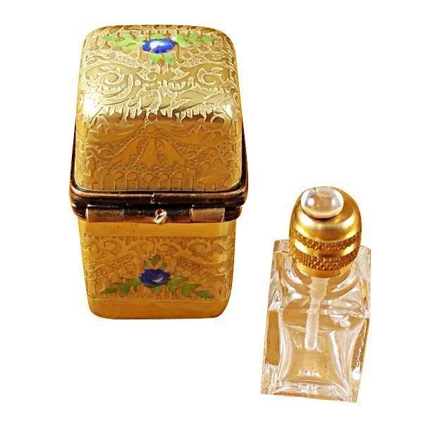 Gold Tall with One Bottle limoges box Porcelain Limoges French Trinket Box