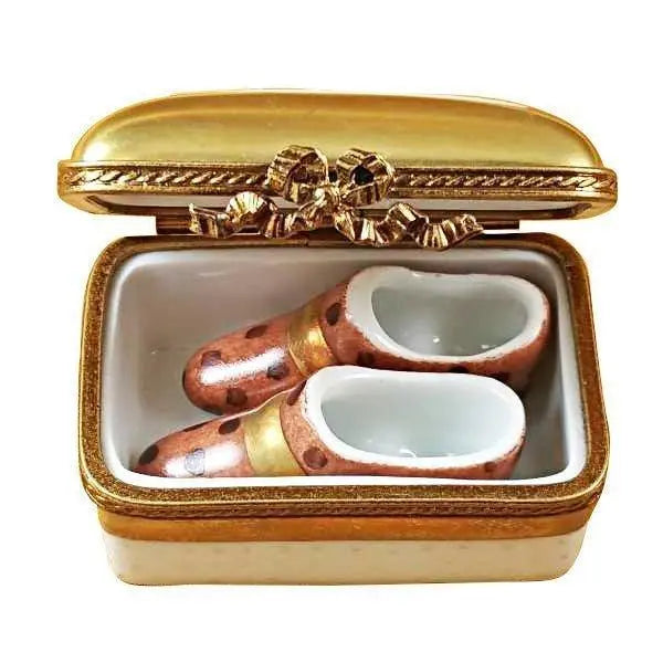 Gold Shoes Limoges box, hand-painted porcelain made in France
