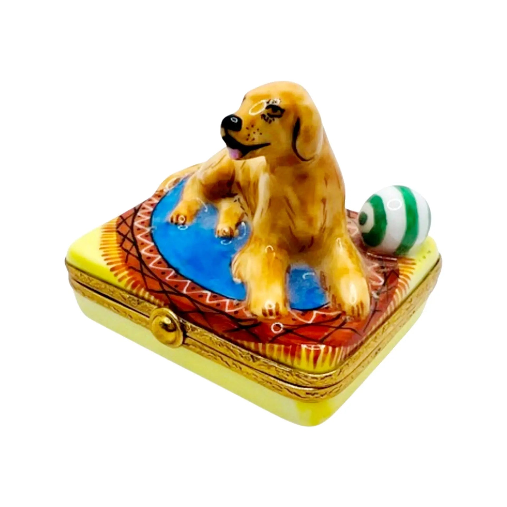 Golden Retriever Dog Porcelain Limoges dog dogs French Trinket Box