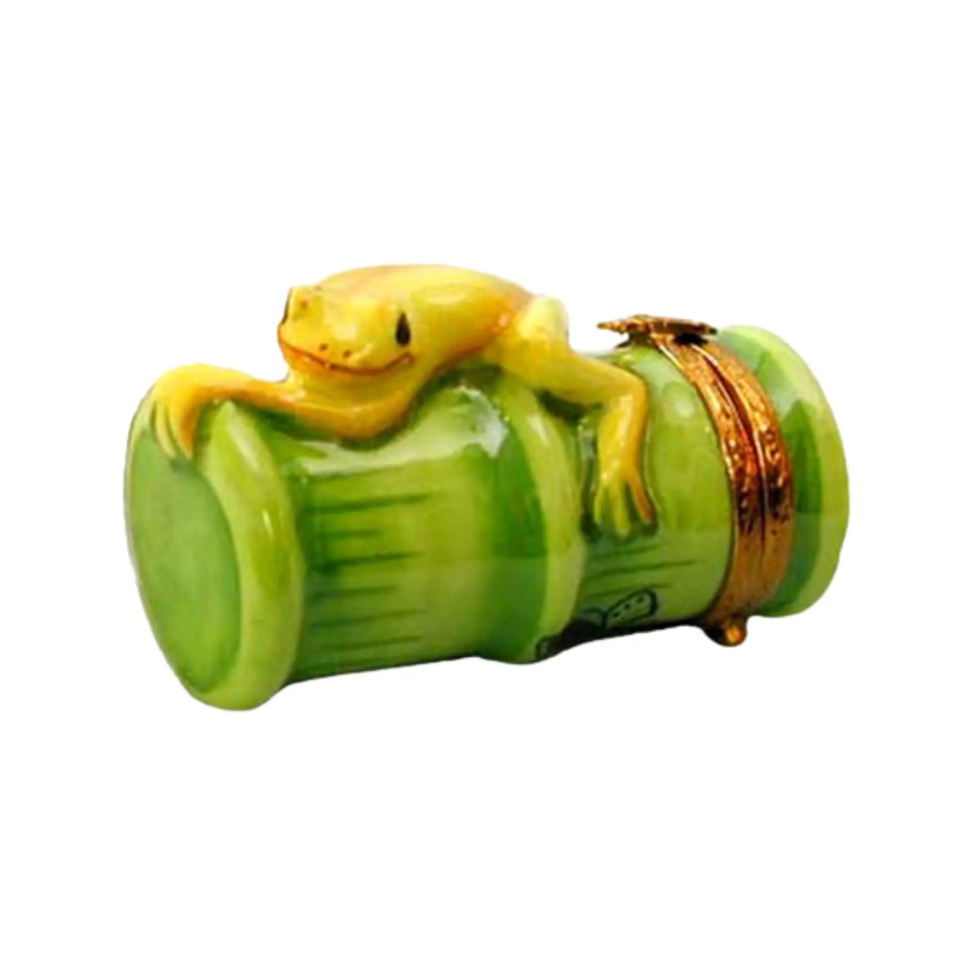 Golden Toad Porcelain Limoges Frogs Turtles French Trinket Box