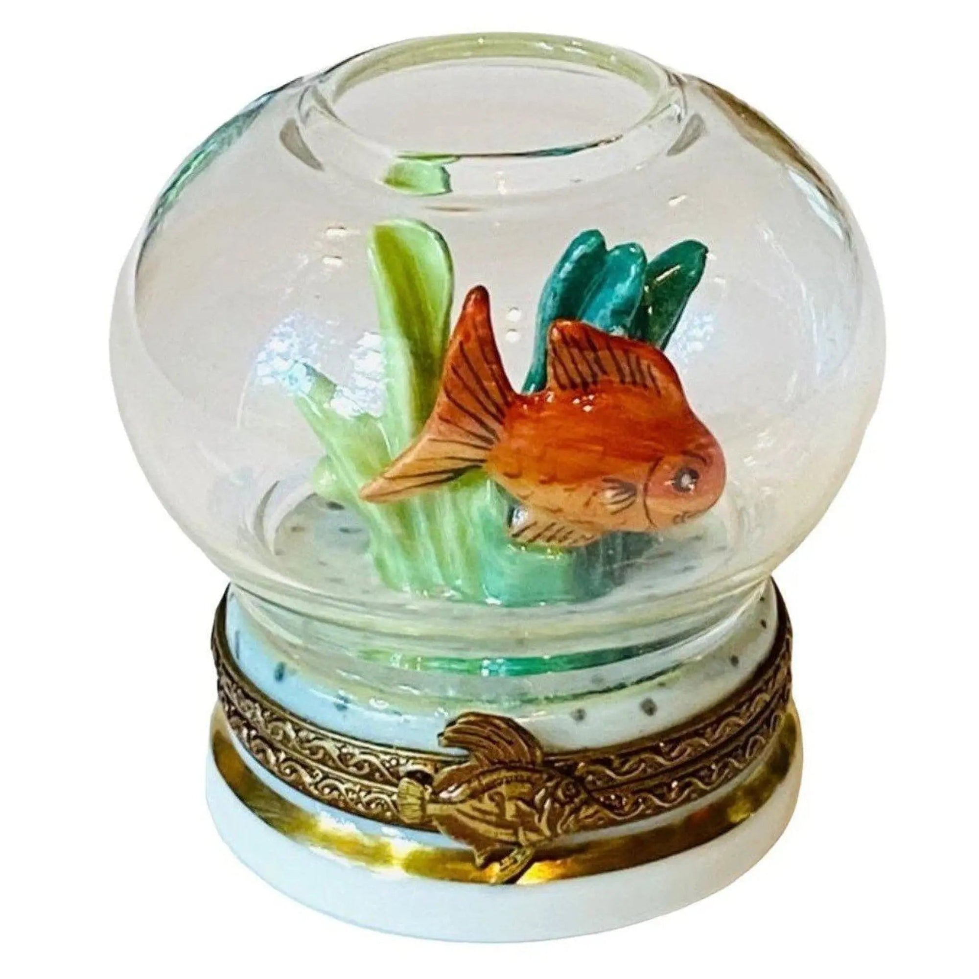 Goldfish Paradise Limoges Box Porcelain Limoges fish limoge box French Trinket Box