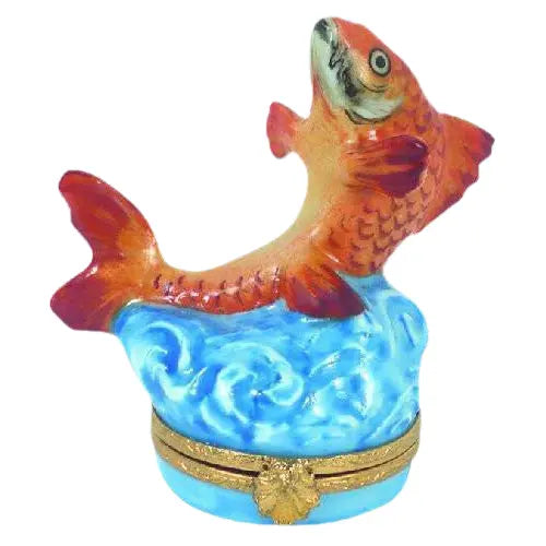 Goldfish Porcelain Limoges Fish Ocean French Trinket Box