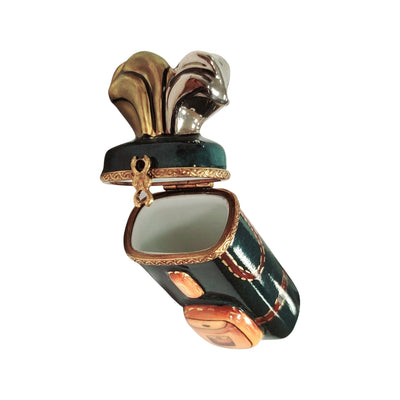 Golf Bag Clubs Limoges Box Porcelain Limoges sports golf limoges box French Trinket Box
