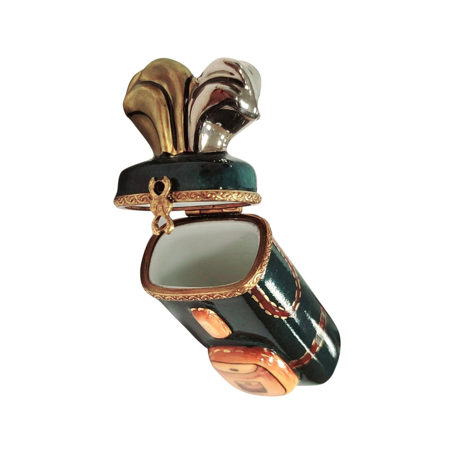 Golf Bag Clubs Limoges Box Porcelain Limoges sports golf limoges box French Trinket Box