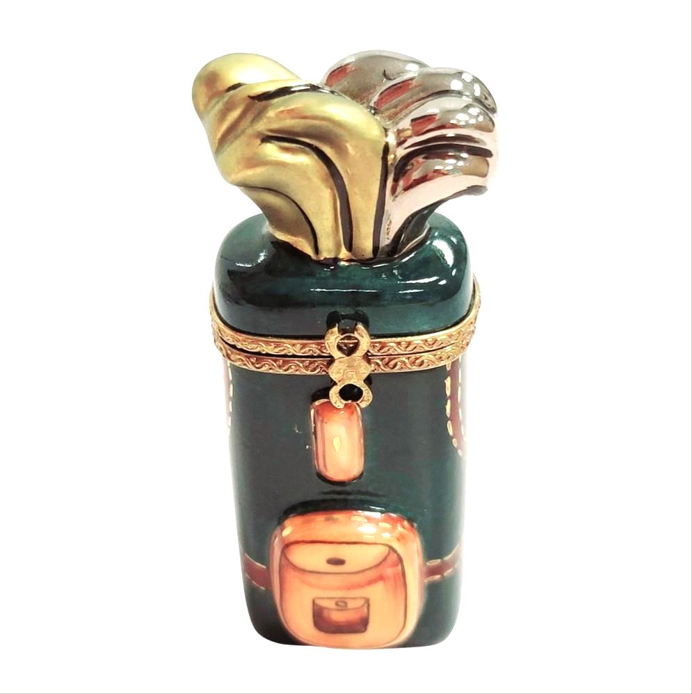 Golf Bag Clubs Limoges Box Porcelain Limoges sports golf limoges box French Trinket Box