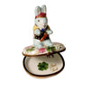 Good Luck Blue Rabbit Figurine Porcelain Limoges special French Trinket Box