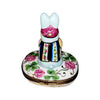 Good Luck Blue Rabbit Figurine Porcelain Limoges special French Trinket Box