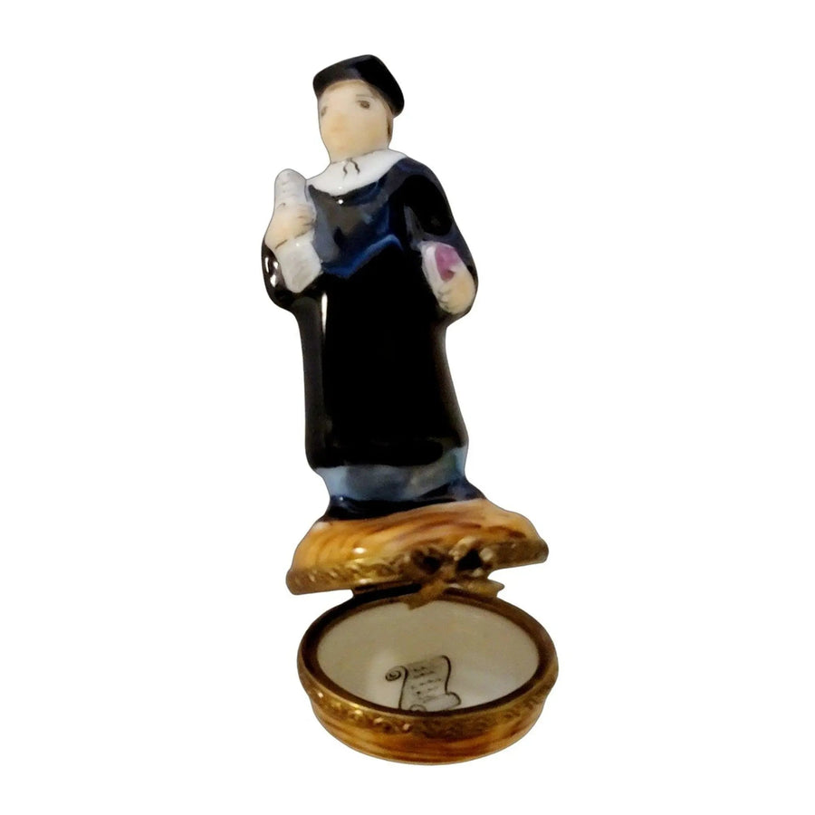 Graduate Diploma Porcelain Figurine Porcelain Limoges graduation limoges boxes professional French Trinket Box