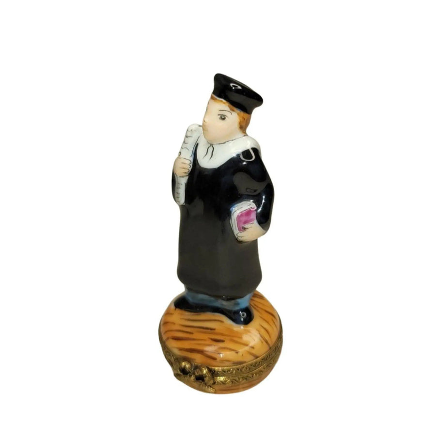 Graduate Diploma Porcelain Figurine Porcelain Limoges graduation limoges boxes professional French Trinket Box