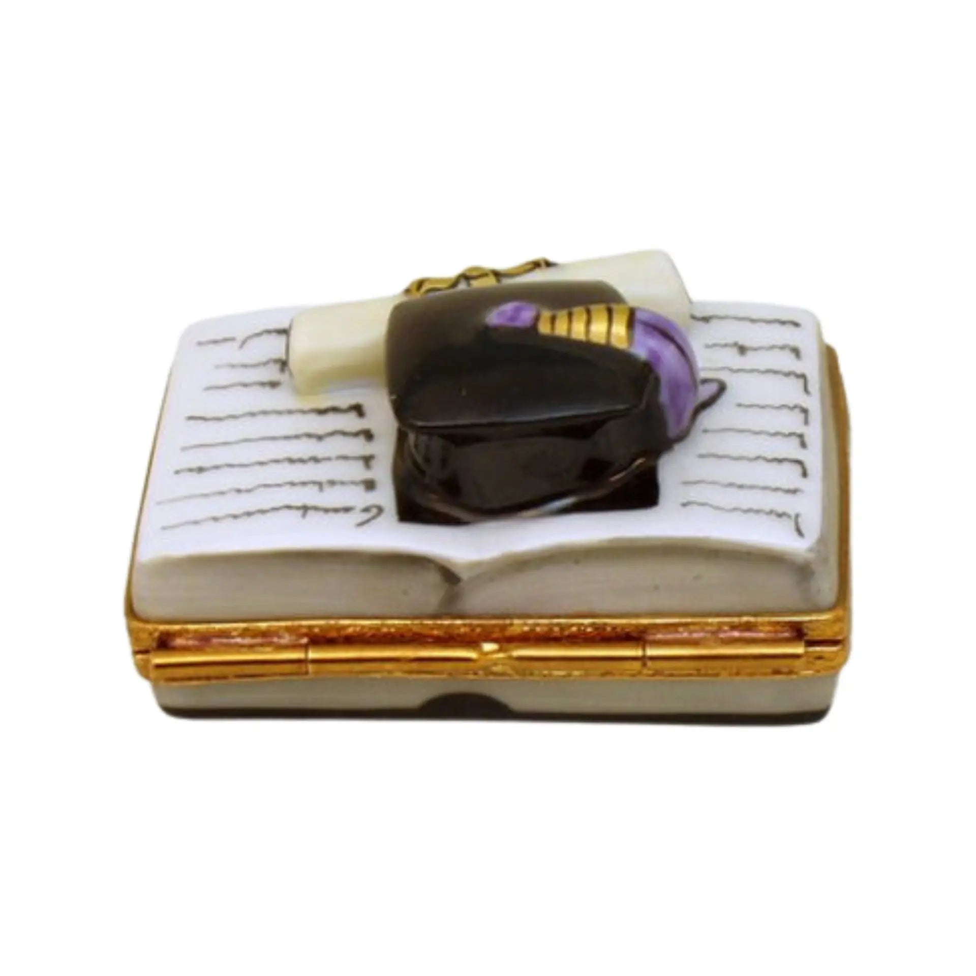 Graduation Book w Diplom Porcelain Limoges Graduation French Trinket Box