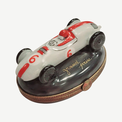 Grand Prix Race Car Box Porcelain Limoges vehicle French Trinket Box