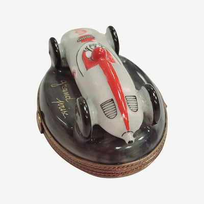 Grand Prix Race Car Box Porcelain Limoges vehicle French Trinket Box