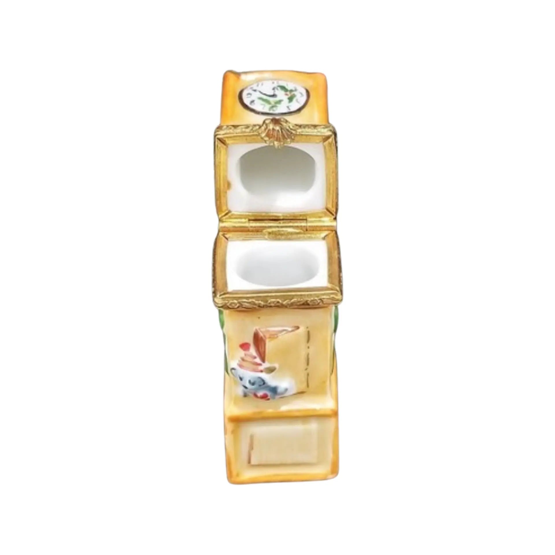 Grandfather Clock Porcelain Limoges Furniture French Trinket Box