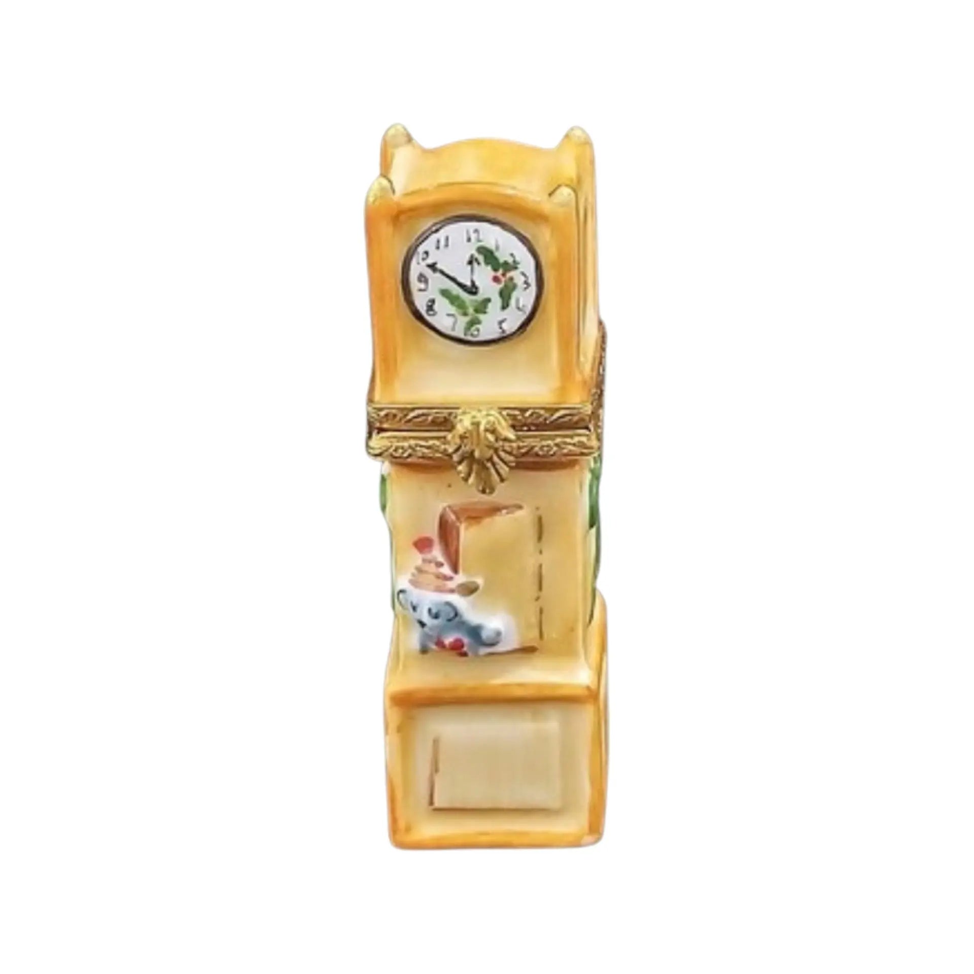 Grandfather Clock Porcelain Limoges Furniture French Trinket Box