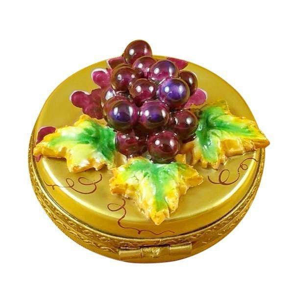 Grapes on Gold Limoges box, hand-painted porcelain made in France