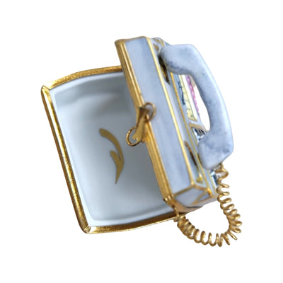 Gray Telephone Limoges Box Figurine Porcelain Limoges furniture French Trinket Box