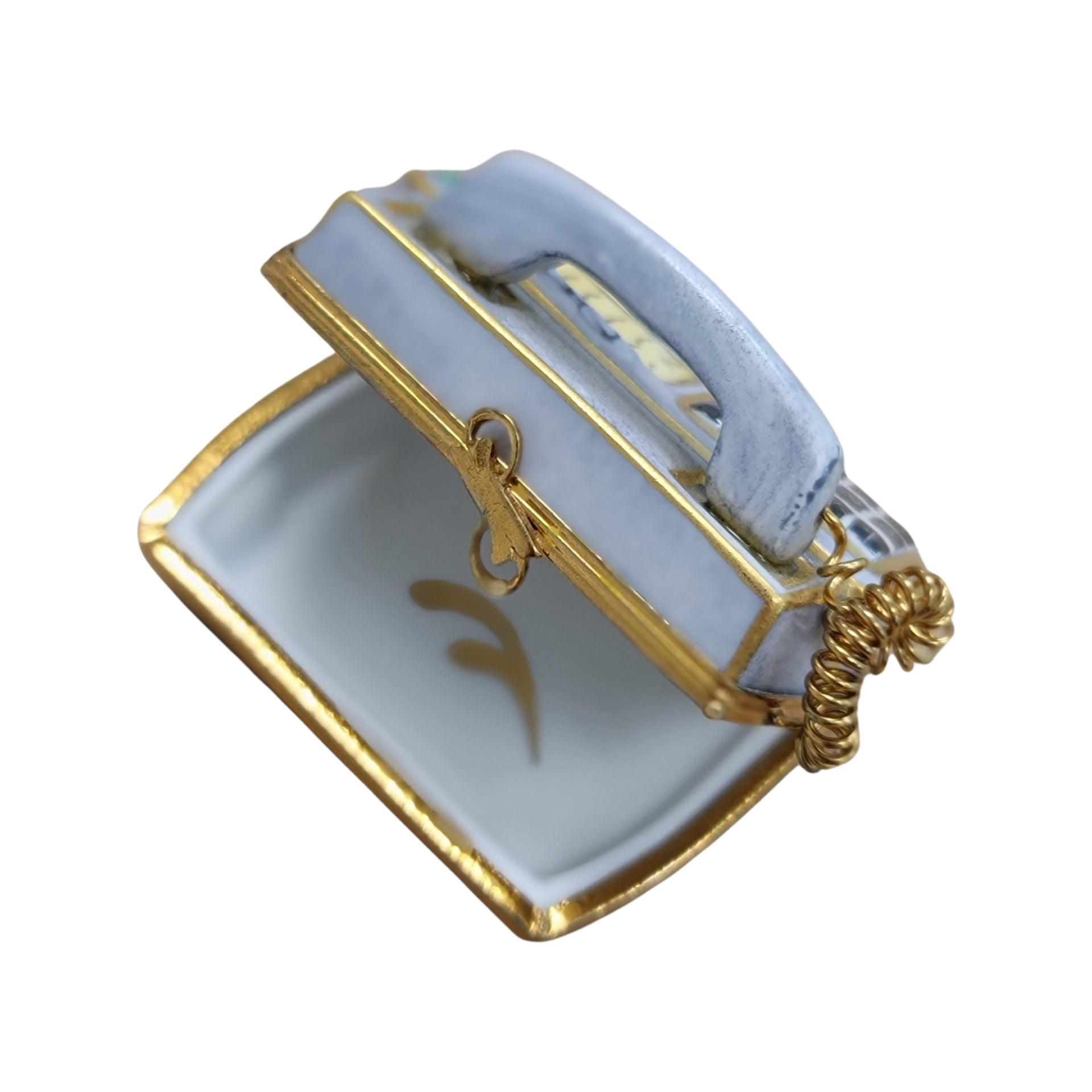 Gray Telephone Limoges Box Figurine Porcelain Limoges furniture French Trinket Box