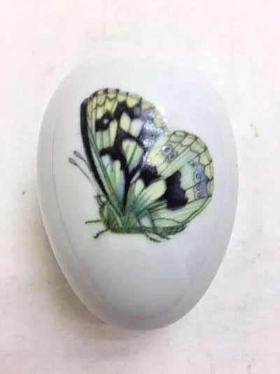 Green Blue Butterfly Limoges Box Porcelain Limoges Butterfly French Trinket Box