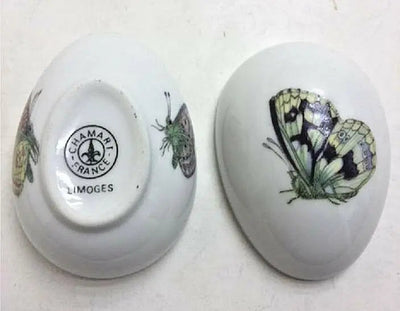 Green Blue Butterfly Limoges Box Porcelain Limoges Butterfly French Trinket Box