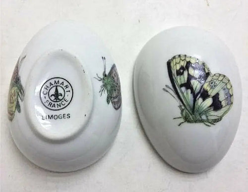 Green Blue Butterfly Limoges Box Porcelain Limoges Butterfly French Trinket Box