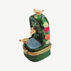 Green Fountain Bird Figurine Porcelain Limoges garden Limoges Box French Trinket Box