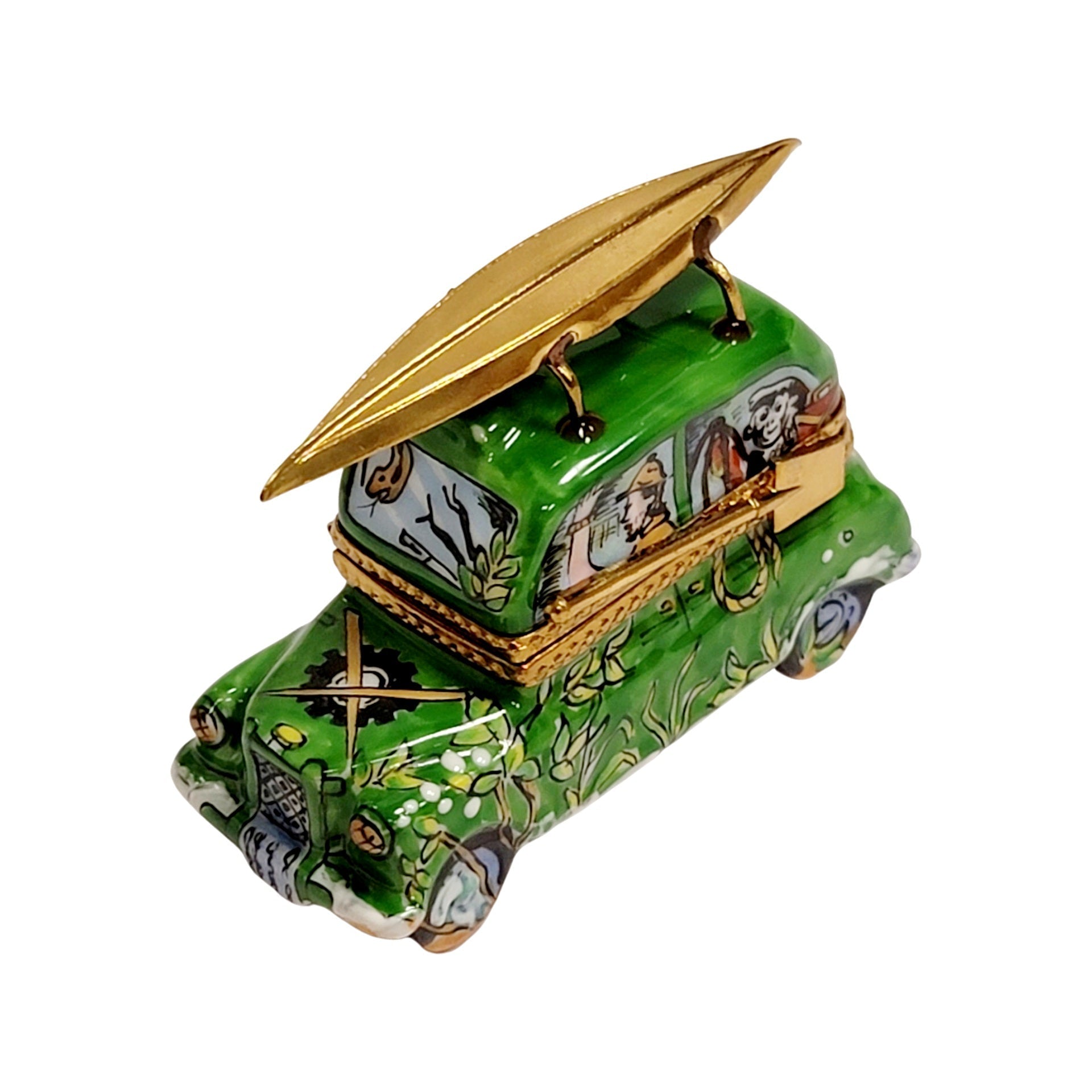 Green Kayak Adventure Limoges Box Porcelain Limoges vehicle sports French Trinket Box