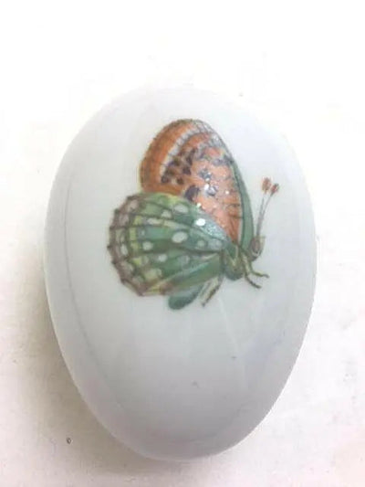 Green Orange Butterfly Limoges Box Porcelain Limoges Butterfly French Trinket Box