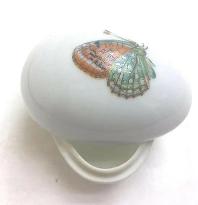 Green Orange Butterfly Limoges Box Porcelain Limoges Butterfly French Trinket Box