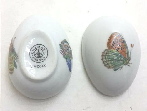 Green Orange Butterfly Limoges Box Porcelain Limoges Butterfly French Trinket Box