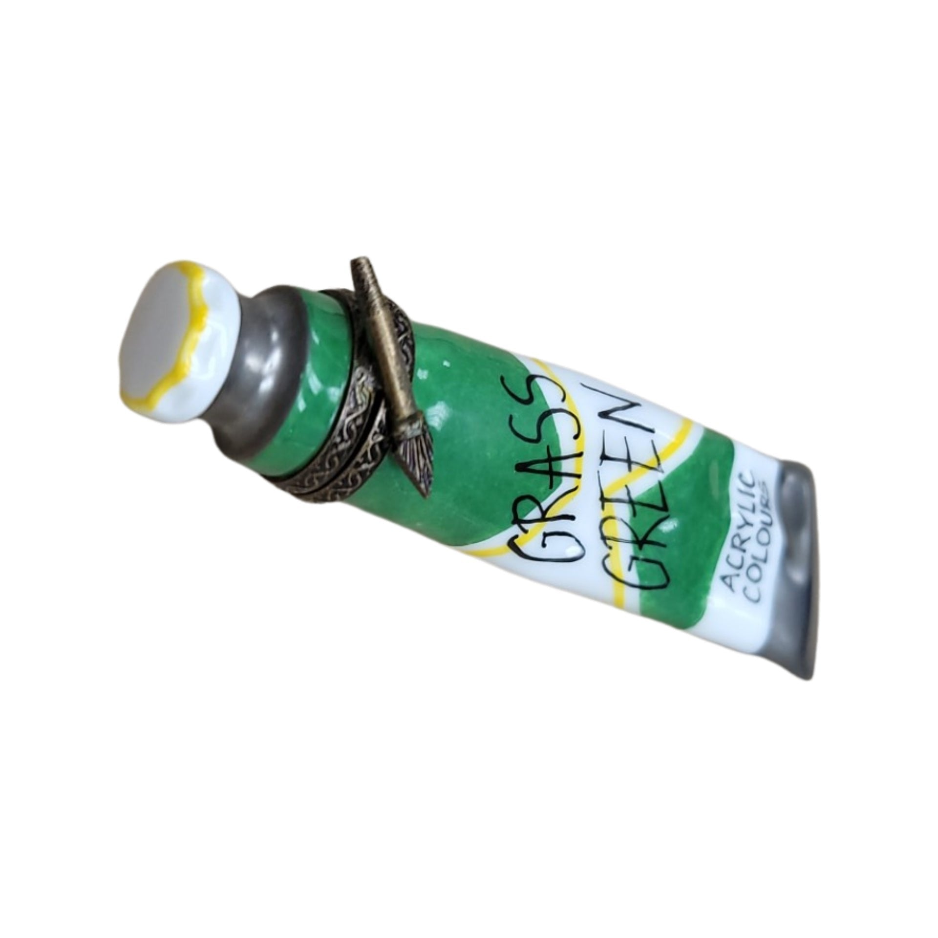 Green Paint Tube Limoges Box Porcelain Limoges Fine Art French Trinket Box