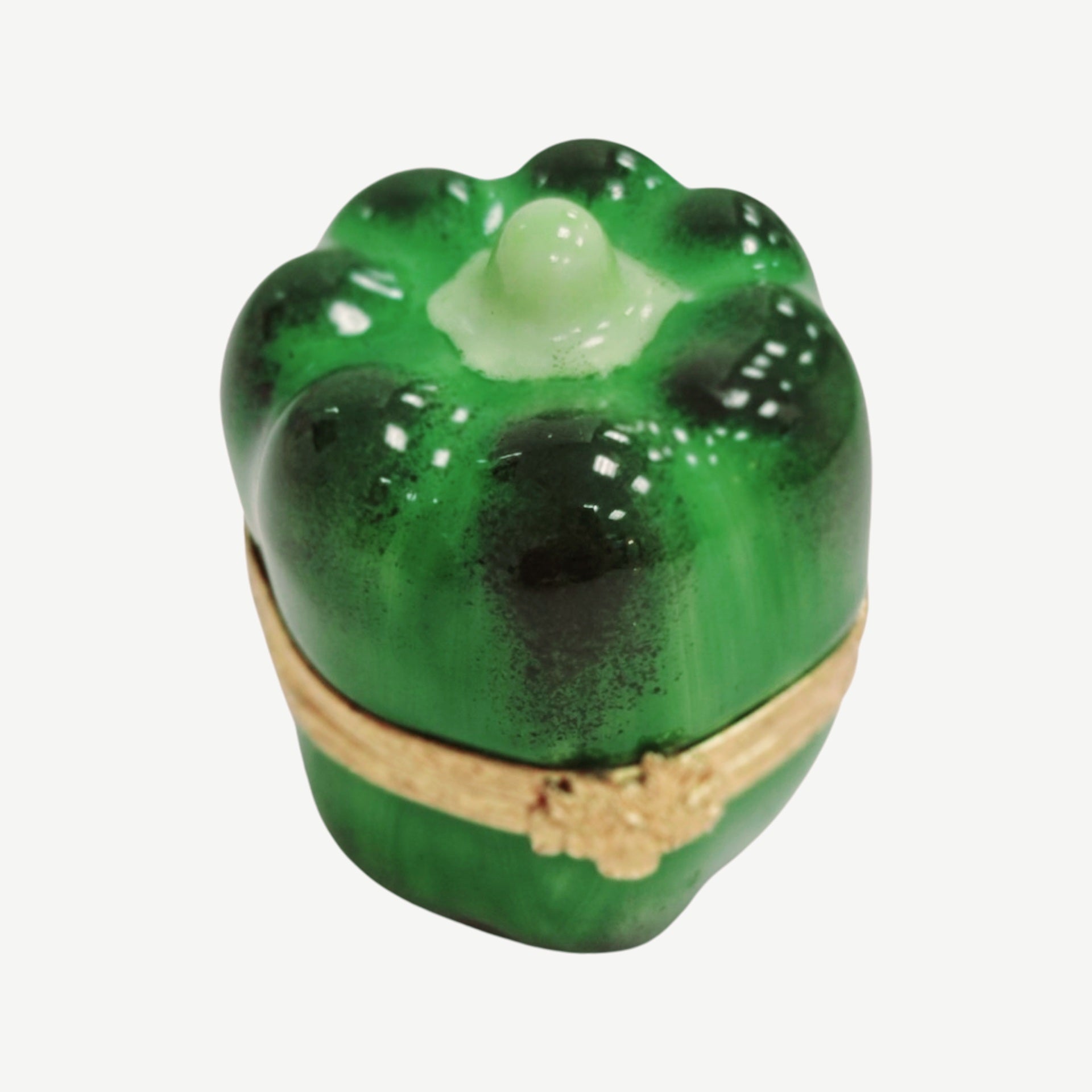 Green Pepper Porcelain Trinket Box Porcelain Limoges fruit vegetable French Trinket Box