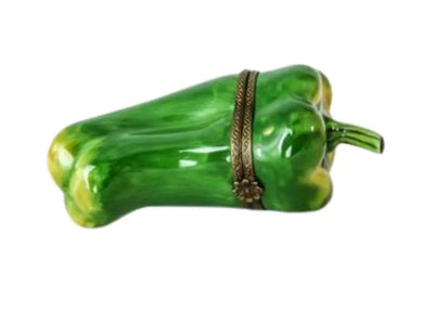 Green Pepper - RARE and RETIRED Porcelain Limoges Vegetable French Trinket Box