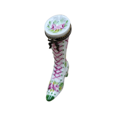 Green Victorian Boot Shoe Fashion Limoges Box Porcelain Figurine-shoe figurine LIMOGES BOXES-CH6D180