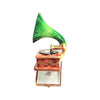Green Victrola Record Player Figurine Porcelain Limoges Music LIMOGES BOXES French Trinket Box