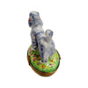 Grey Blue Poodle Limoges Box Porcelain Limoges French Trinket Box