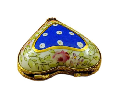 BLUE HEART W/ FLOWERS