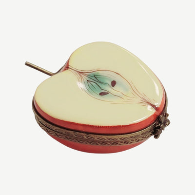 Half Apple Porcelain Trinket Box Porcelain Limoges fruit vegetable French Trinket Box